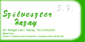 szilveszter hazay business card